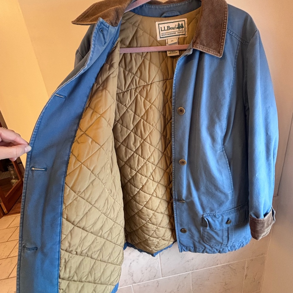 L.L. Bean Men's Blue and Brown Military Jacket Barn Jacket vintage - Picture 5 of 16